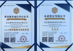 AAA質(zhì)量服務(wù)誠(chéng)信單位與AAA企業(yè)資信等級(jí)證書(shū)